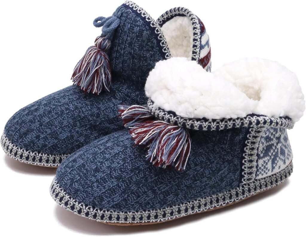 COFACE Womens Slipper Boots Wool Knit Comfy Winter House Slippers Booties Ladies Warm Fur Lined Slip On House Shoes Indoor COFACE Womens Slipper Boots Wool Knit Comfy Winter House Slippers Booties Ladies Warm Fur Lined Slip On House Shoes Indoor