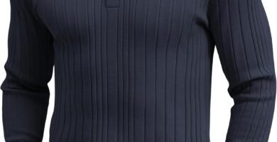 COOFANDY Men’s Jumper Poloshirt Long Sleeve Knitted Top Regular Fit Knitted Sweater Basic Sweatshirts Polo Neck Pullover Solid Color