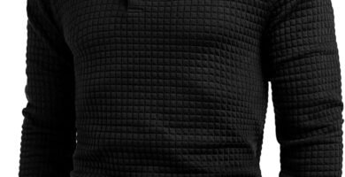 COOFANDY Men’s Sweatshirts Waffle Pullover Winter Jumpers Button Front Sweatshirt No Hood Stand Collar Sweatshirts Quilted Sweatshirts