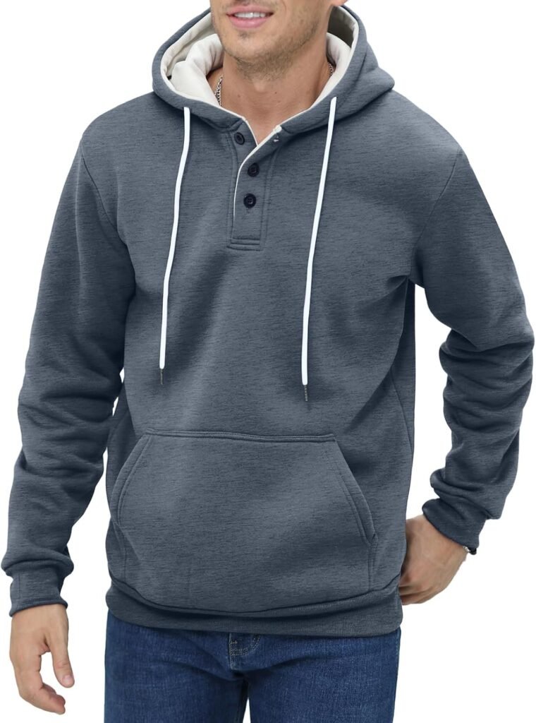 CTU Mens Hoodies Fleece Sweatshirt Plain Hoody Pullover Hooded Button Shirt with Kangaroo Pocket CTU Mens Hoodies Fleece Sweatshirt Plain Hoody Pullover Hooded Button Shirt with Kangaroo Pocket