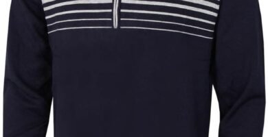 Calvin Klein Mens 2024 Rapid 1/2 Zip Durable Striped Soft Sweater