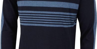 Calvin Klein Mens 2024 V Neck Performance Soft Chest Stripe Sweater