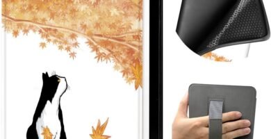Case for All-New Kindle Paperwhite (7″, 12th Generation, 2024 Release) with Hand Strap, Lightweight PU Leather and TPU Soft Back Cover with Auto Wake/Sleep Function (Maple Cat)