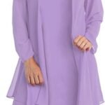 Casual Tunic Dress Women’s Chiffon Stitching Long Sleeves in The Long Two Piece Dress Set Dress Mother of The Bride