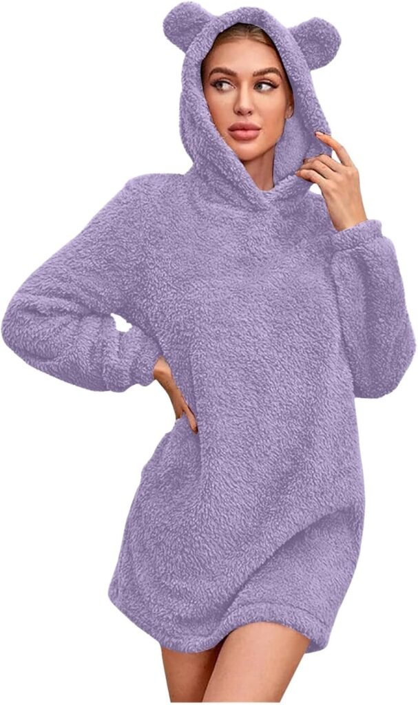 Cat Hoodie for Girls Loose Cute Sweatshirts Animal Sweaters for Women Hoodies Animal Hoodies with Ears Winter Fall Hooded Pullover Sweaters for Women Fuzzy Teen Girl Hoodies Y2K Tops