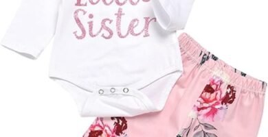 ChYoung Baby Girl Clothes Set Newborn Outfit Little Sister Romper Top and Rose Printed Pant and Headband 3 Pieces