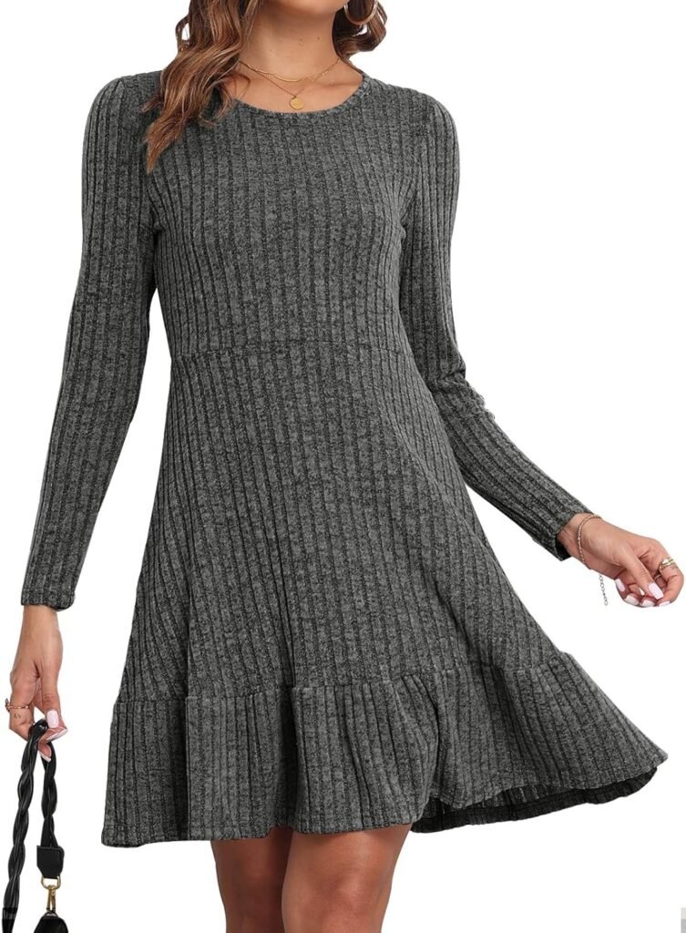 CheChury Women’s Jumper Dresses Long Sleeve Dresses for Women UK Ladies A-Line Round Neck Flowy Casual Elegant Tunic Dresses for Autumn Winter CheChury Women’s Jumper Dresses Long Sleeve Dresses for Women UK Ladies A-Line Round Neck Flowy Casual Elegant Tunic Dresses for Autumn Winter