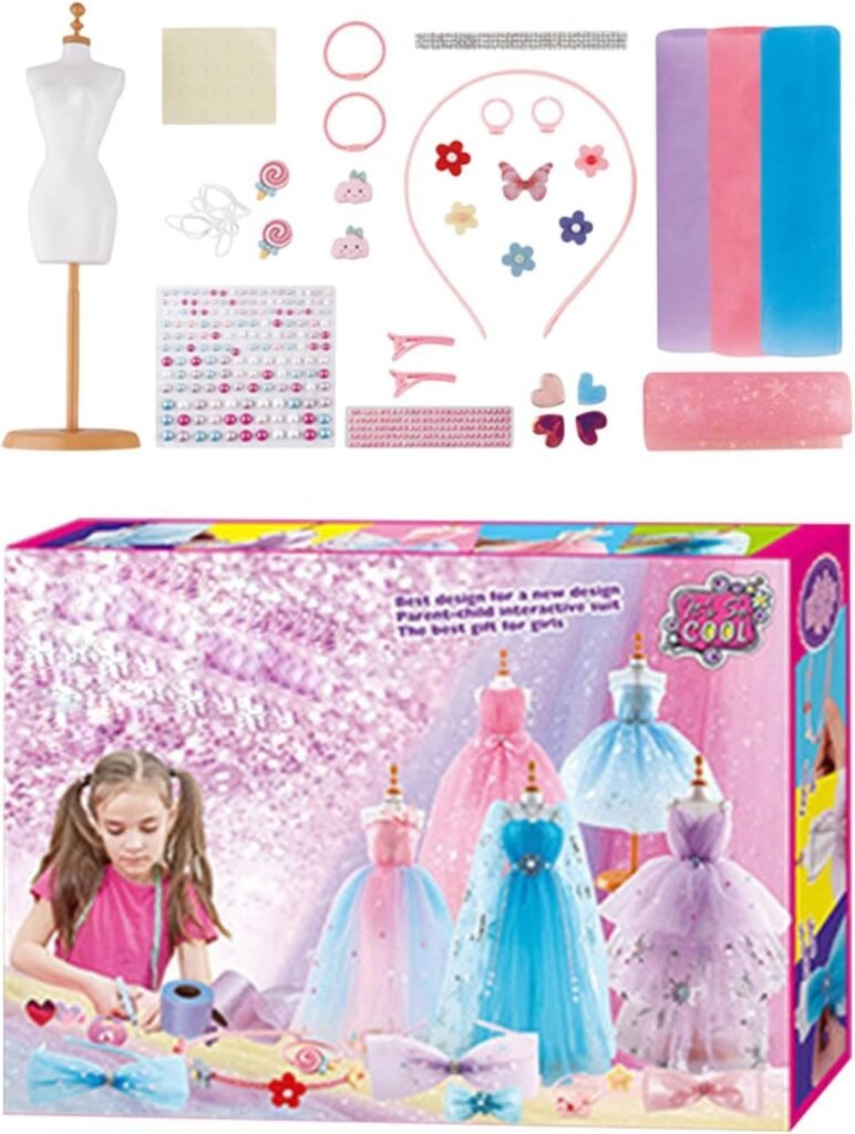Children’s Fashion Design Kit, Clothing Design Kit – Creative Clothing Making Set | Fashion Designer Set for Children, Colourful Clothes Making Set for Practical Skills