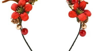 Christmas Headbands Xmas Deer Hair Hoop Cute Reindeer Antlers Headband Flower Mulberry Elk Headpiece Deer Horn Ears Headdress Decoration Holiday Costume Headwear Christmas Hair Accessory