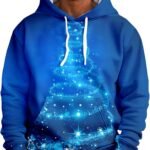 Christmas Hoodies Men Warm Outdoor Plus Size Winter Santa Clothes Funny 3D Printed Fall Hoodie Xmas Pullover Novelty Trendy Hooded Jumpers Loose Long Sleeve Sweaters