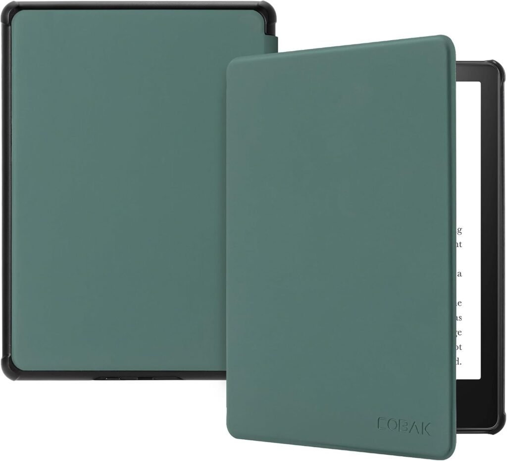 CoBak 6.8″ Kindle Paperwhite Case(Only 2021) – PU Leather Smart Cover with Auto Sleep Wake Feature for Kindle Paperwhite 11th Generation/Signature Edition (NOT for 2024), Deep Green