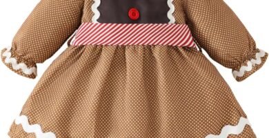 CocMouse Toddler Girl Christmas Outfits Gingerbread Man Dot Print Long Puff Sleeve Crew Neck A-Line Dress Fall Winter Clothes