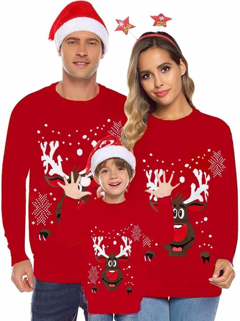 Cokbyavla Matching Christmas Jumpers for Family,Custom Couple Hoodies Matching Workout Sets for Women Mommy and Me Christmas Shirts I Love My Gf Hoodie Christma