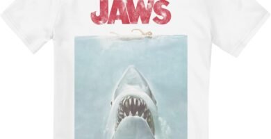 Cotton Soul Jaws Movie Poster Boys T Shirt, Grey Heather Cotton Soul Jaws Movie Poster Boys T Shirt, Grey Heather