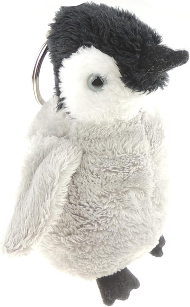 Cute Soft Cuddly Fluffy Christmas Birthday Gift Plush Fabric Animal Pet Farm Safari Wildlife Women Men Car Handbag Bag Backpack Purse Charm keyring Key Chain Rings (Penguin Chick)