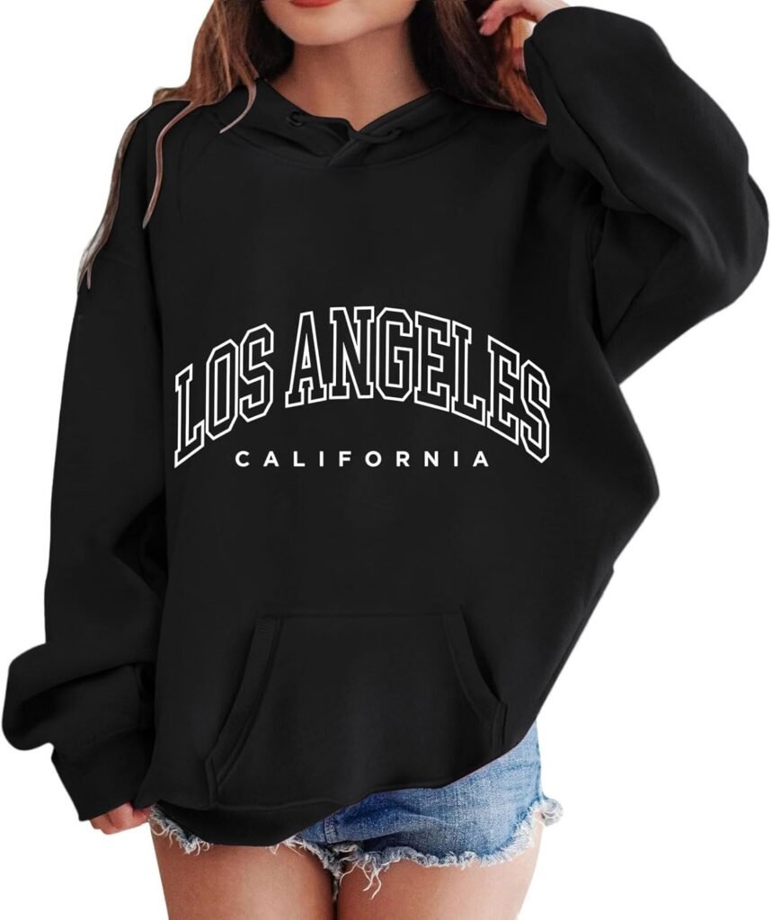Cuwtheugwg Graphic Hoodies For Girls Boys Uk Los Angeles Hoodie Girls Kids Long Sleeve Soft Sweatshirt Fall Clothes Girls’ Hoodies Boys’ Hoodies Casual Los Angeles Sweatshirt Girls Hoodies 13-14