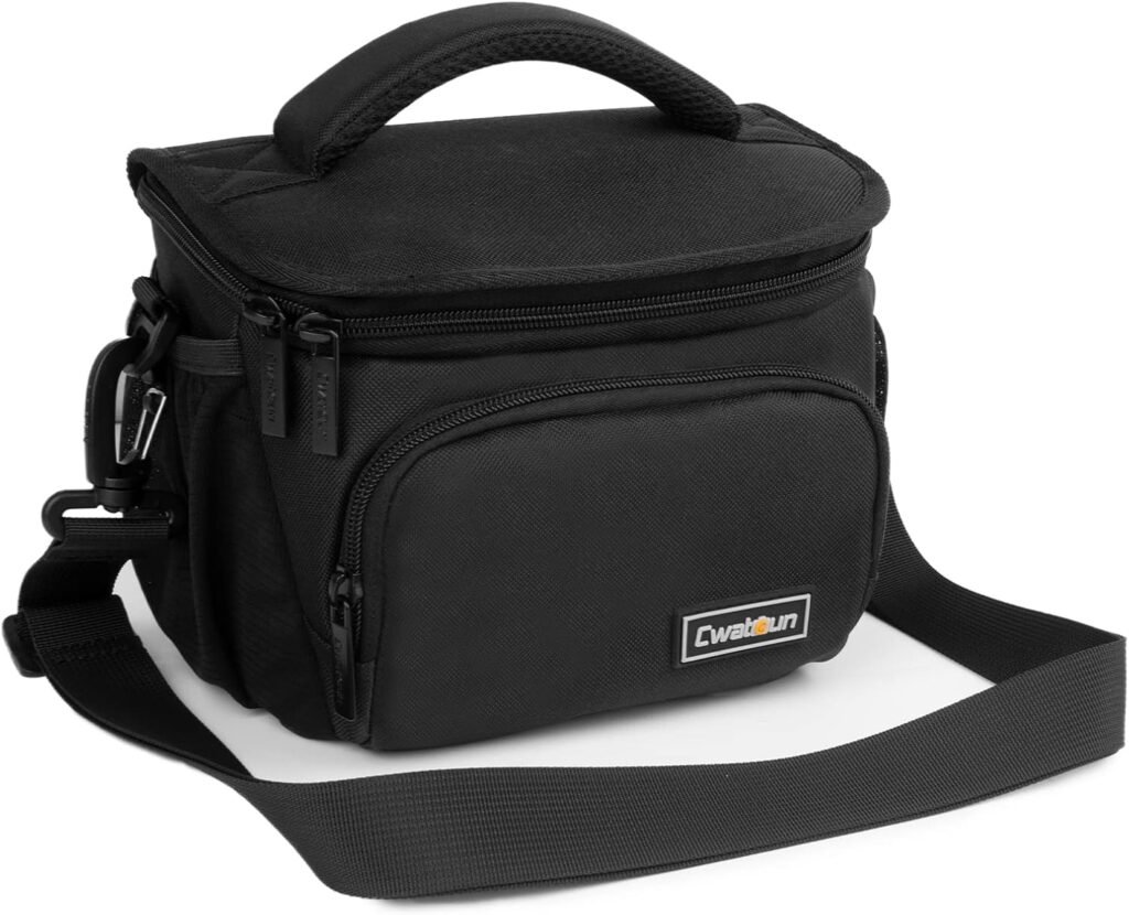 Cwatcun Compact Camera Bag Single Shoulder Crossbody Bag Camera Case Compatible for Canon Nikon Sony SLR DSLR Mirrorless Cameras and Lenses Water Resistant Camera Bag(Small,Black ) Cwatcun Compact Camera Bag Single Shoulder Crossbody Bag Camera Case Compatible for Canon Nikon Sony SLR DSLR Mirrorless Cameras and Lenses Water Resistant Camera Bag(Small,Black )