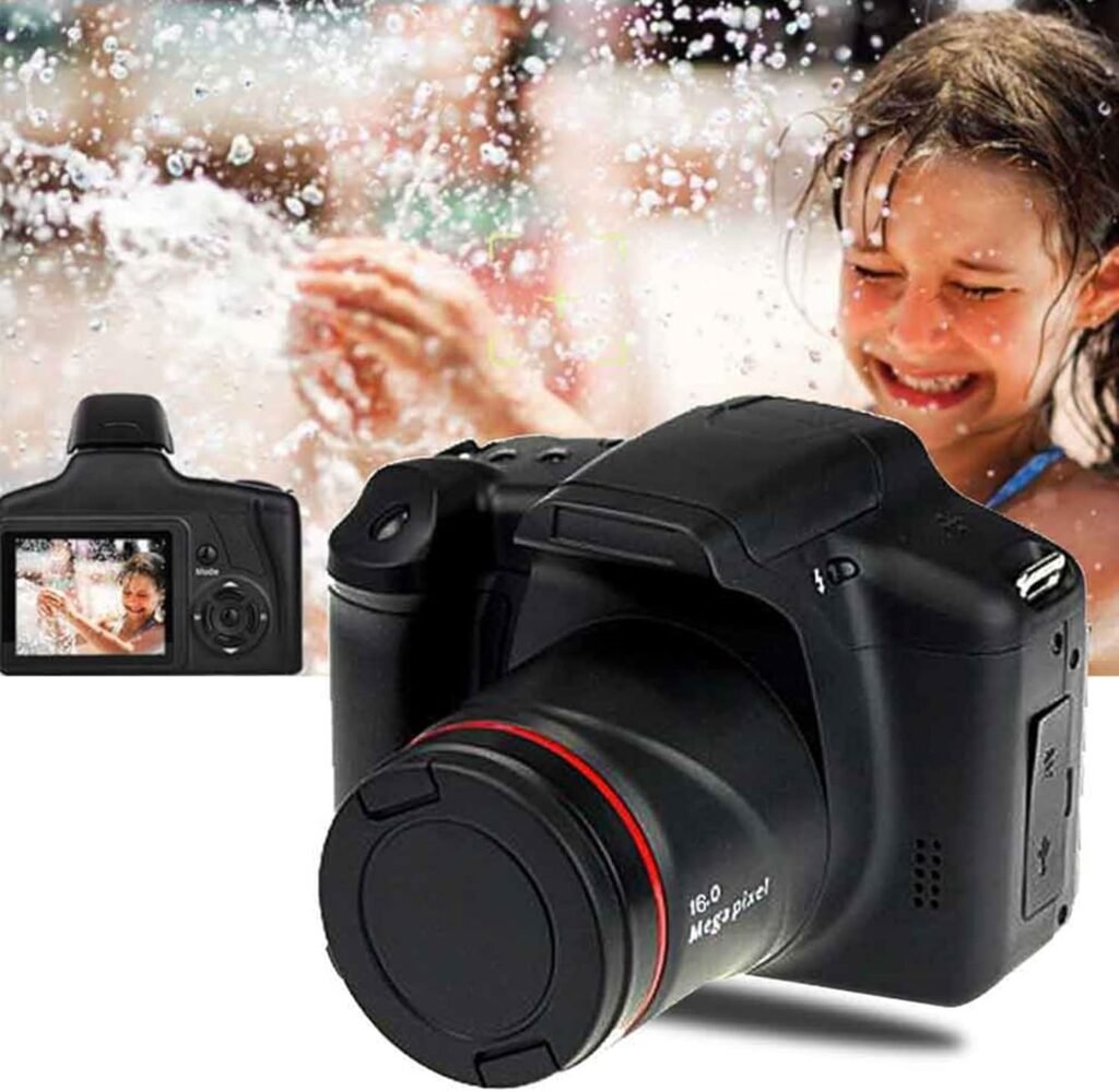 D05 Digital Camera HD SLR Digital Camera, 3.0 Inch TFT LCD Display 16X Zoom Telephoto Camera, Mini AV Interface Wide Angle Anti-shake Camera for Kids, Students, Adult, Family and Beginners(Black)