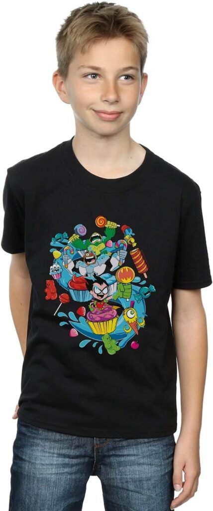 DC Comics Boys Teen Titans Go Candy Mania T-Shirt DC Comics Boys Teen Titans Go Candy Mania T-Shirt