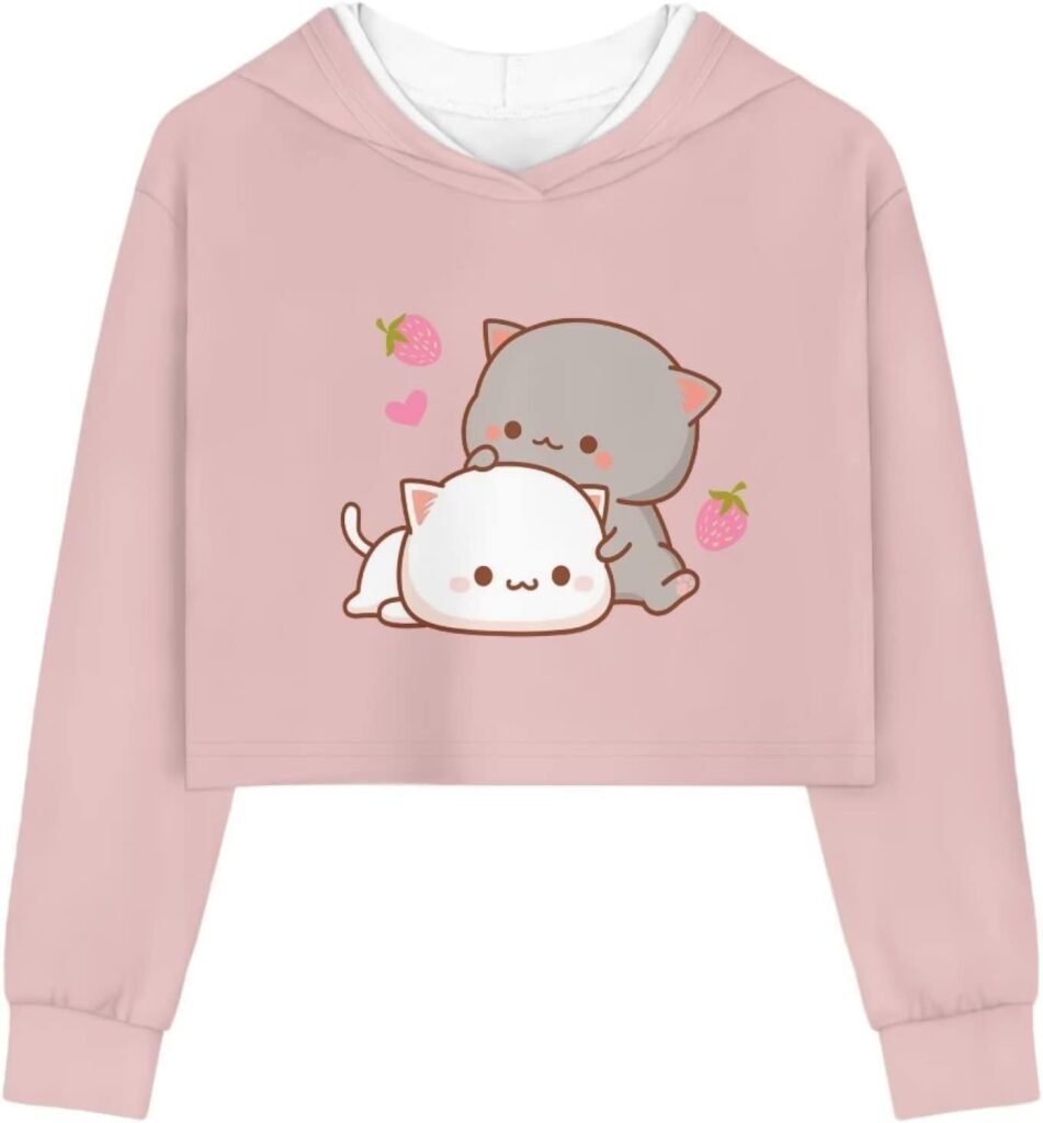 DISNIMO Girls Crop Top Hoodies Size 5-14 Kids Youth Long Sleeve Hoodie Hooded Sweatshirt Pullover