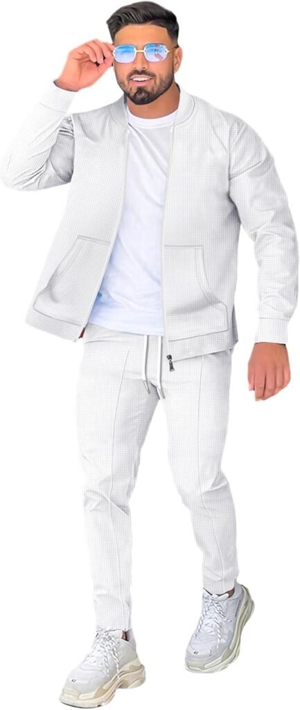 DONYKARRY Men’s Tracksuits 2 Pieces Baseball Collar Sports Shir Sweatsuit Sets Workout Top & Bottom Sets Sports Jogging Suit Set Trendy Jacket Suit Business Outfits DONYKARRY Men’s Tracksuits 2 Pieces Baseball Collar Sports Shir Sweatsuit Sets Workout Top & Bottom Sets Sports Jogging Suit Set Trendy Jacket Suit Business Outfits