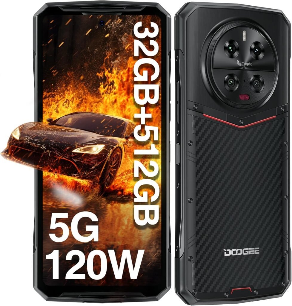 DOOGEE DK10 5G Rugged Smartphone 2024, 512GB ROM+32GB RAM, Dimensity 8020 Octa Core, 6.67″ AMOLED 2.5K Display, 120W Fast Charge & 50W Wireless Charge, 50MP Quad Camera+64MP, NFC/OTG