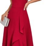 DRESSTELLS Wedding Guest Spaghetti Strap Dresses for Women UK, High Low Cocktail Party Prom Dress