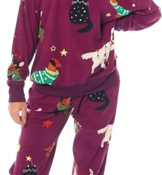 Daisy Dreamer Womens Printed Fleece Pyjama Set Soft & Warm Sleepwear Loungewear Nightwear Long Sleeve Top Ladies Animal Print Pjs Daisy Dreamer Womens Printed Fleece Pyjama Set Soft & Warm Sleepwear Loungewear Nightwear Long Sleeve Top Ladies Animal Print Pjs