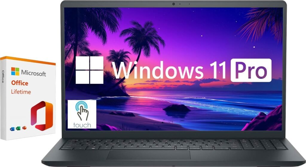 Dell ‎Inspiron Touchscreen Laptop, ‎15.6″ Portable Business & Student Laptop Computer, Windows 11 Pro Laptop 16GB RAM 1TB SSD, Intel Core i5-1155G7 Processor, Microsoft Office Lifetime License, Black
