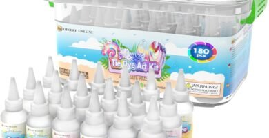 Desire Deluxe Tie Dye Kit – Set of 18 Colours Ink Tie-Dye Kits for Dyeing Fabric, Clothes – Creative Art Craft Games Activity for Kids & Adults (180pc) Desire Deluxe Tie Dye Kit – Set of 18 Colours Ink Tie-Dye Kits for Dyeing Fabric, Clothes – Creative Art Craft Games Activity for Kids & Adults (180pc)