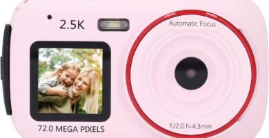 Digital Camera for Photography & Video – 72MP 2.5K Dual Screen Vlogging Camera, 16X Digital Zoom Autofocus & Anti Shake & Automatic Light Sensitive Compact Camera for Travel (Pink)