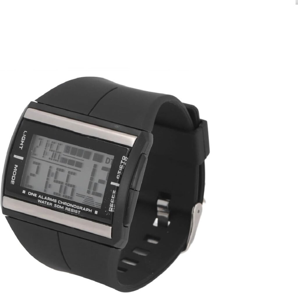 Digital Sports Watch, 7 LED 50m Waterproof Waterproof Outdoor Sports Watch with Stopwatch, Rubber Strap Wrist Watch for Boy Girls Teenagers