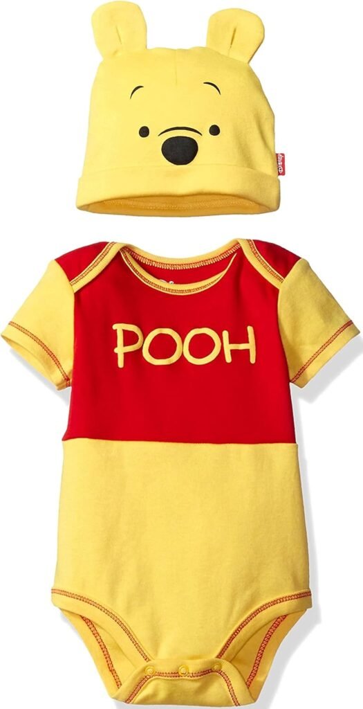 Disney Baby Bodysuit with Hat: Toy Story, Pooh, Incredibles, Monsters & Mickey