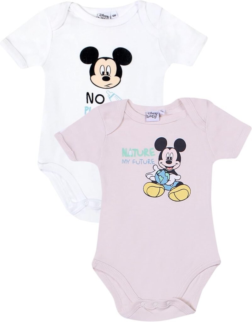 Disney Baby Boy Clothes Mickey Mouse 2PK Baby Vests for Toddlers From Age 6 Months to 24 Months. Made from 100% Cotton