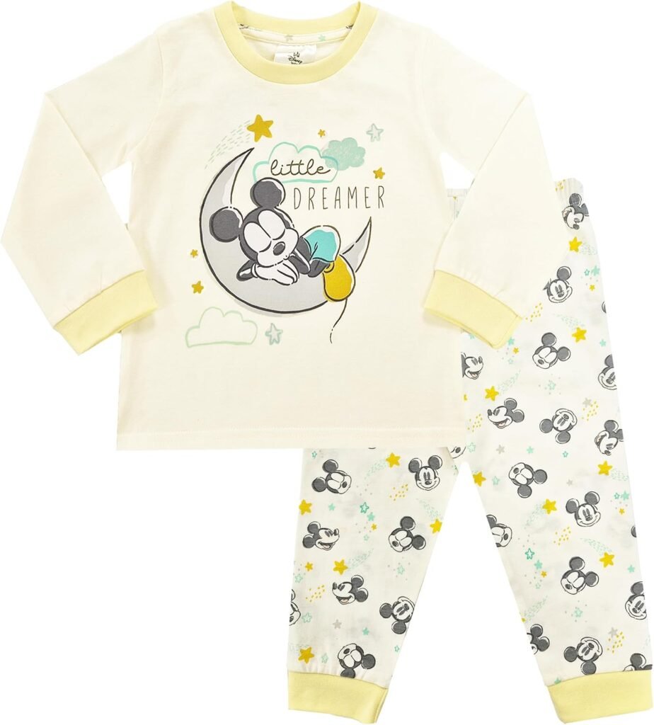 Disney Baby Boy Mickey Mouse Pyjamas Little Dreamer Nightwear PJs