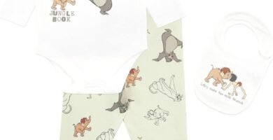 Disney Baby Boys Jungle Book Bodysuit with Hat and Bib Outfit 5 Piece Set