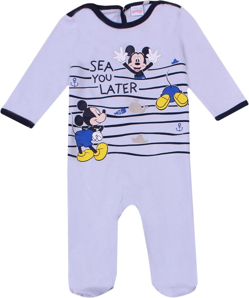 Disney Baby Clothes Mickey Mouse Baby Grow for Toddlers From Age 6 Months to 24 Months. Made from 100% Cotton