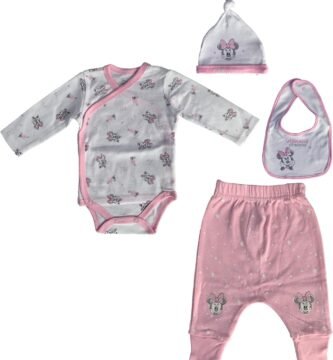 Disney Baby Gift Set, Minnie Mouse Design, 4 Piece Cotton, Gift Box