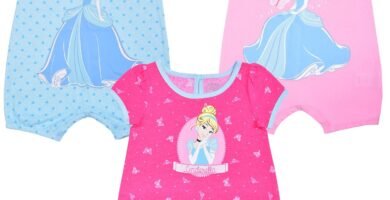 Disney Baby Girls’ Cinderella 3 Pack Rompers