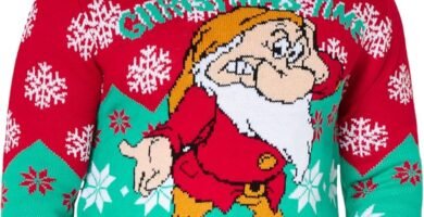 Disney Mens Christmas Jumper Crew Neck with Long Sleeves, Warm Cosy Xmas Jumper – Gifts for Men