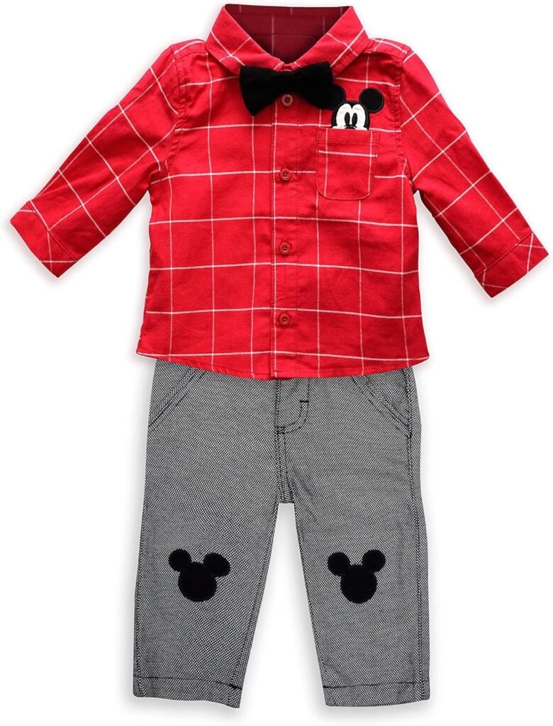 Disney Mickey Mouse Holiday Shirt and Pant Set for Baby, Size 6-9 Months