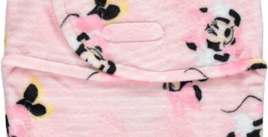 Disney Minnie Mouse Single Ply Baby Swaddle Sack, Easy Wrap Infant Swaddling Blanket, Soft Comfort Swaddler/Hospital Swaddles for Newborns, Polka Dot