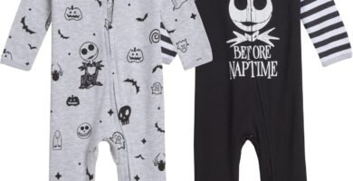Disney Nightmare Before Christmas Jack Skellington Baby Boys 2 Pack Footed Coveralls