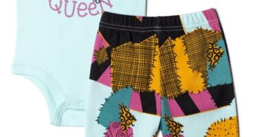 Disney Nightmare Before Christmas Sally Baby Girls Bodysuit Pants & Headband Set