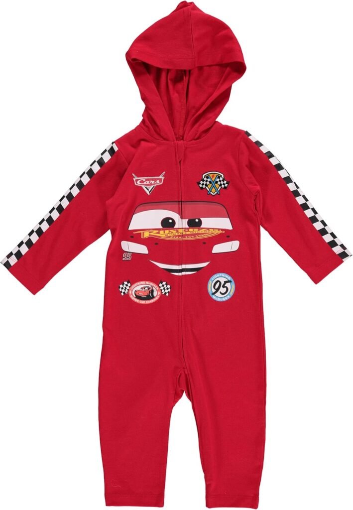 Disney Pixar Cars Tow Mater Lightning McQueen Zip Up Cosplay Coverall Newborn to Little Kid Disney Pixar Cars Tow Mater Lightning McQueen Zip Up Cosplay Coverall Newborn to Little Kid
