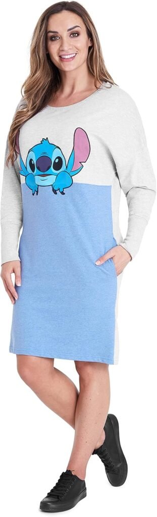 Disney Sweater Dress Mickey Mouse Minnie Mouse Oversized Hoodie Dress Soft Breathable Lounge Wear Casual Dresses for Women and Teenagers Stitch Gifts for Women