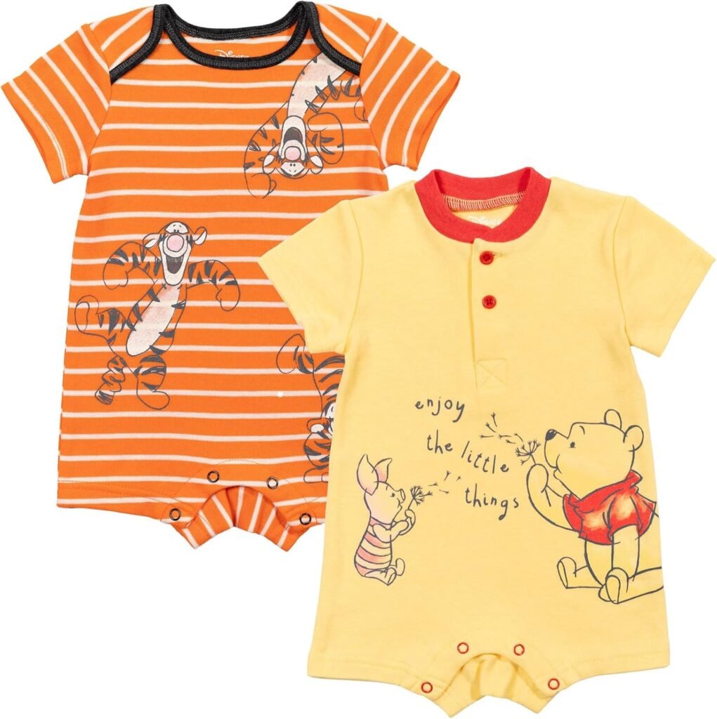 Disney Winnie The Pooh Tigger Baby Boys 2 Pack Romper Orange/Yellow Disney Winnie The Pooh Tigger Baby Boys 2 Pack Romper Orange/Yellow