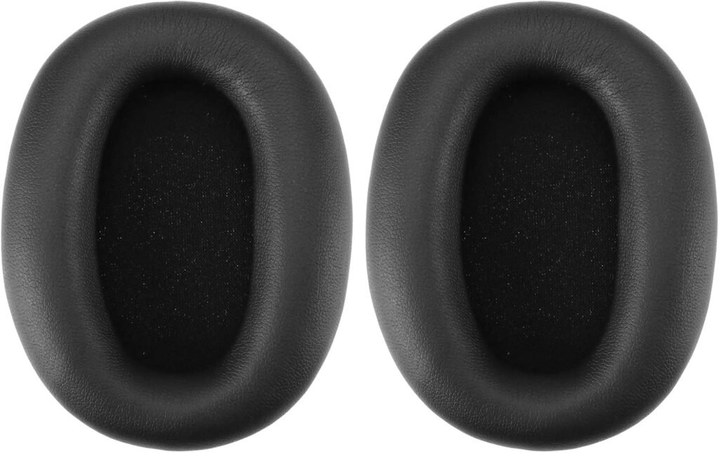 ECSiNG 1 Pair Ear Pads Replacement Compatible with Sony WH-1000XM2 MDR-1000X Headphone Protein Leather Foam Ear Cushion Earphone Accessories Black