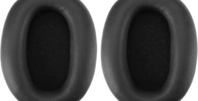 ECSiNG 1 Pair Ear Pads Replacement Compatible with Sony WH-1000XM2 MDR-1000X Headphone Protein Leather Foam Ear Cushion Earphone Accessories Black