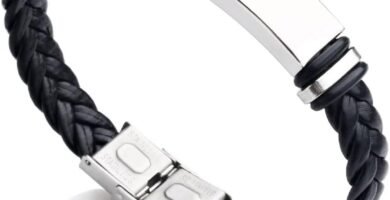 EDSG Personalised Mens Bracelet Leather Bracelets Gifts for Men Him Boyfriend Husband Dad Custom Engraved Bracelet Gift for Valentines Day Birthday Wedding Christmas EDSG Personalised Mens Bracelet Leather Bracelets Gifts for Men Him Boyfriend Husband Dad Custom Engraved Bracelet Gift for Valentines Day Birthday Wedding Christmas